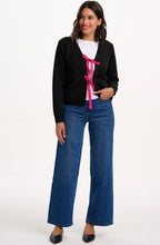Black and Pink Philly Bow Cardigan
