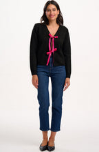 Black and Pink Philly Bow Cardigan