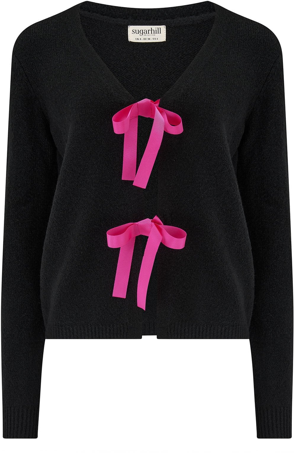 Black and Pink Philly Bow Cardigan