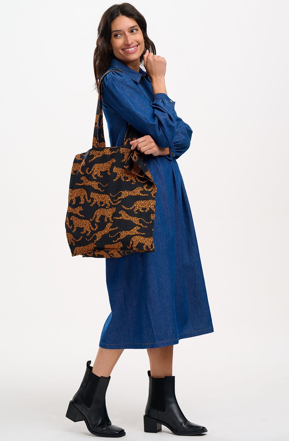 Black and Tan Leopard Tote Bag
