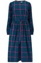 Black and Teal Twilight Gingham Yasmin Smock Dress