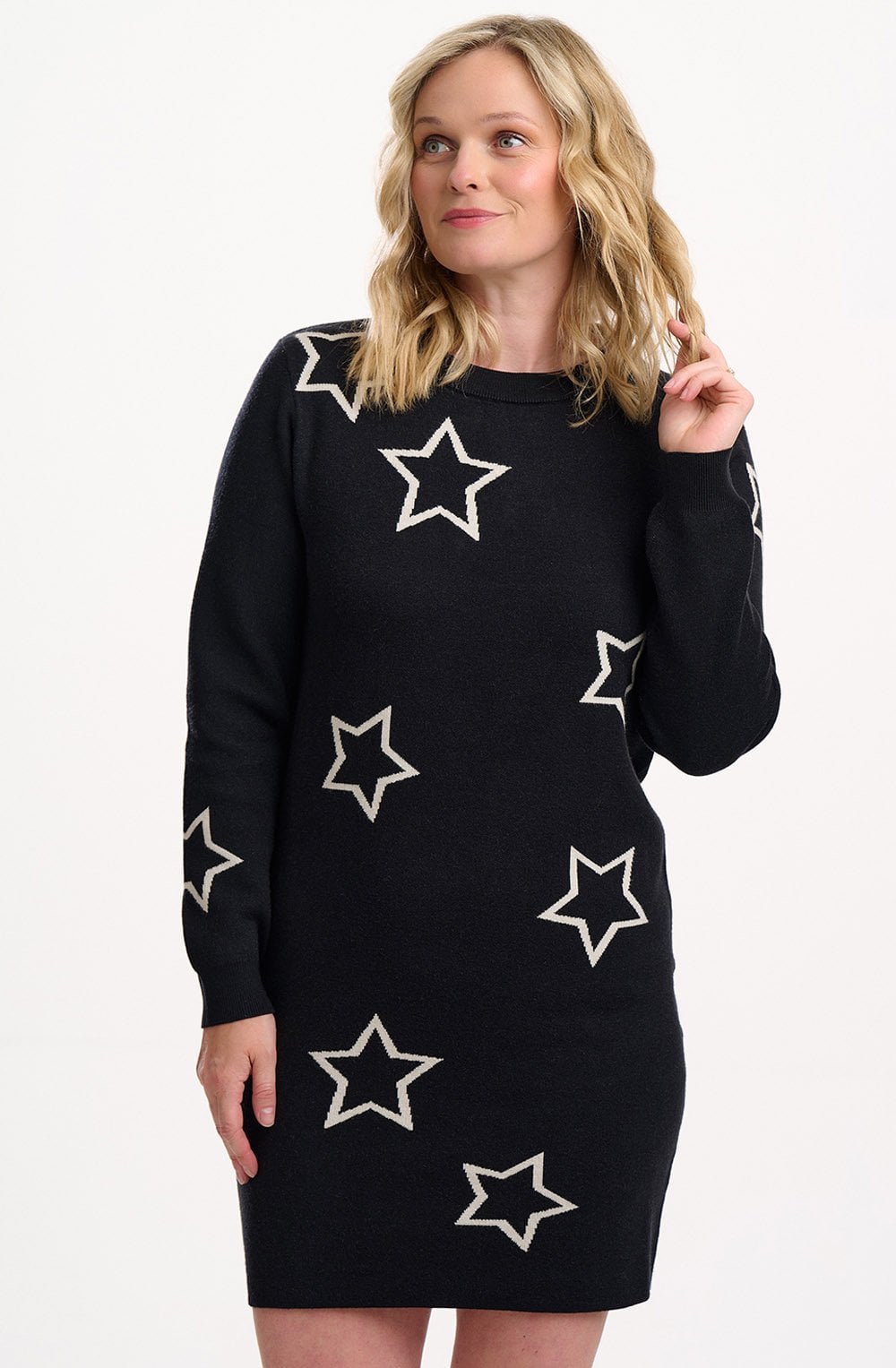 Black Knitted Star Verity Dress