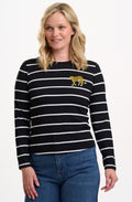 Black Stripes and Leopard Josie Jersey Top