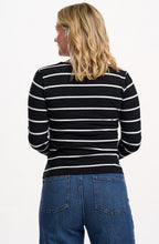 Black Stripes and Leopard Josie Jersey Top