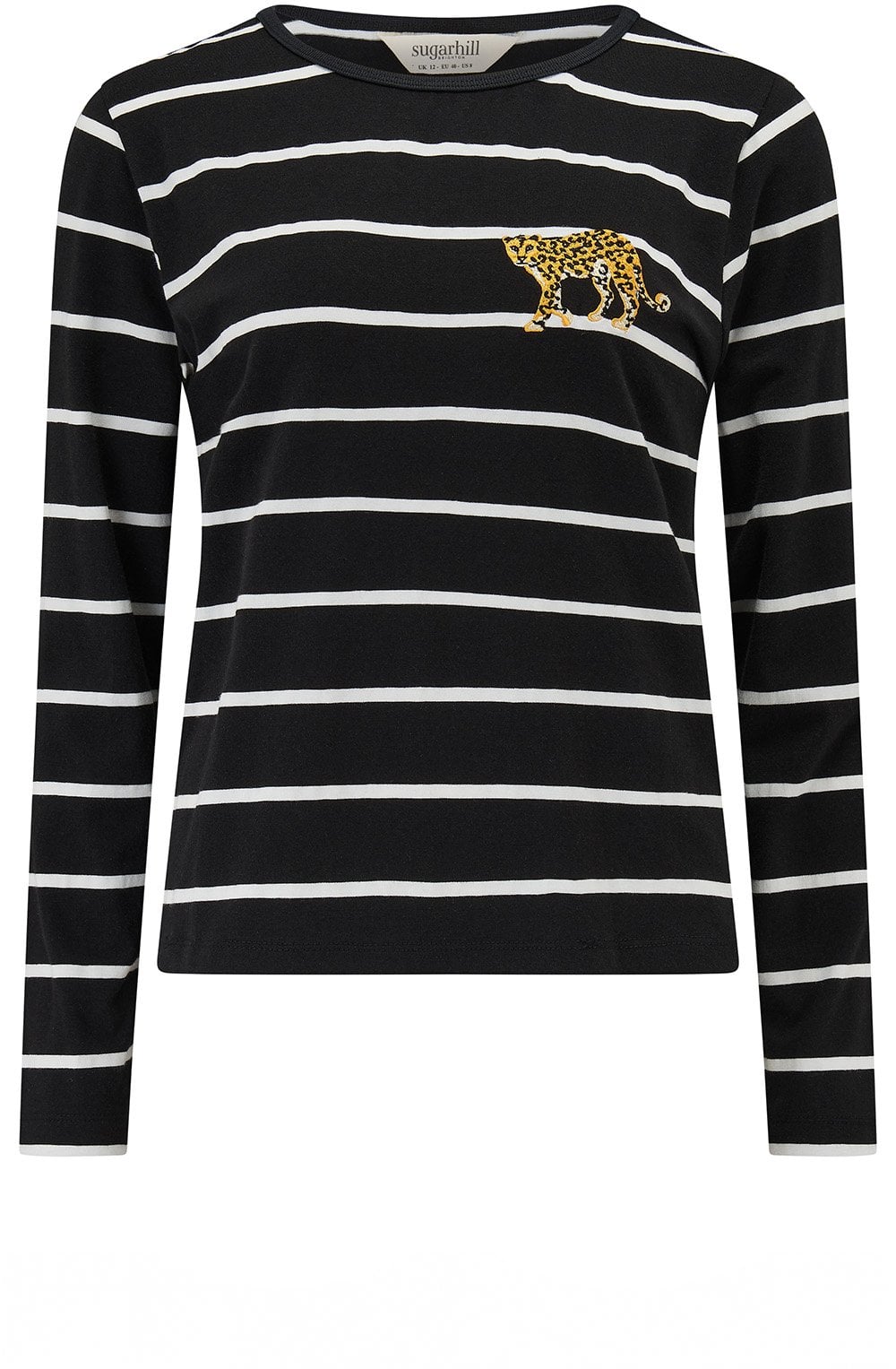 Black Stripes and Leopard Josie Jersey Top