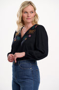 Black Tiger Embroidered Dawn Blouse