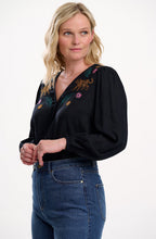 Black Tiger Embroidered Dawn Blouse