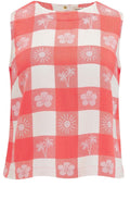 Bruna Tropical Gingham Sleeveless Top