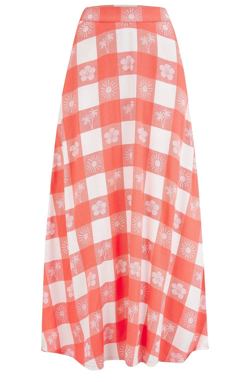 Cecilia Tropical Gingham Skirt