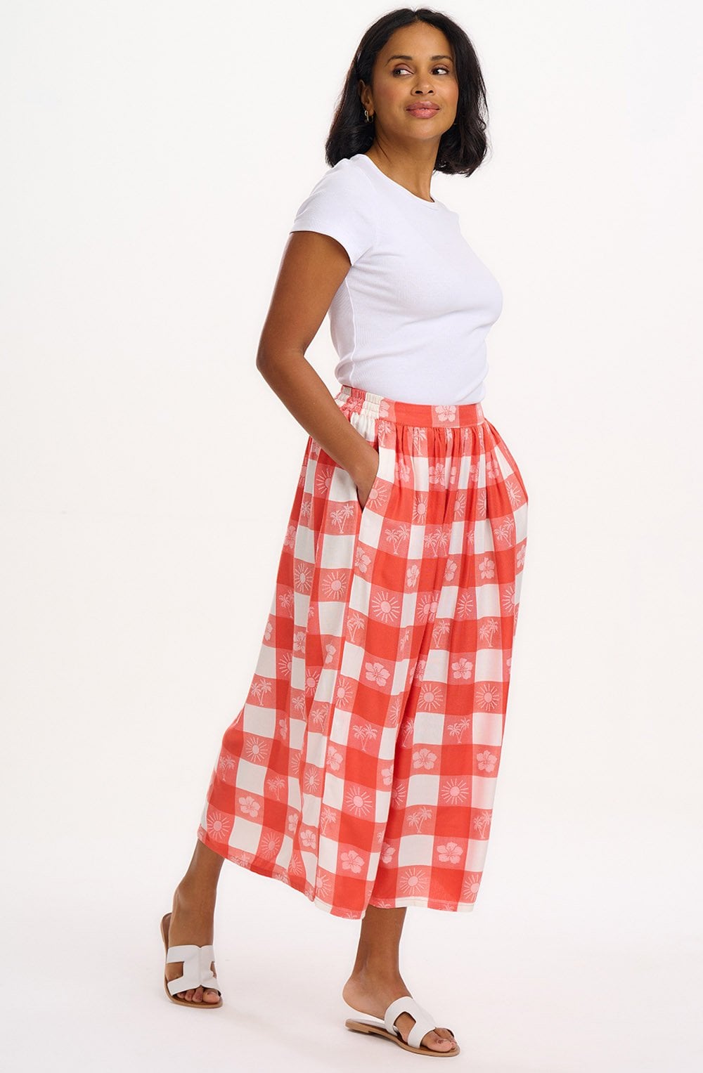 Cecilia Tropical Gingham Skirt