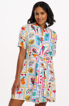 Dessie Jungle Tile Waisted Shirt Dress