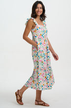 Estelle Ruffle Sleeve Fruit Checkerboard Sundress