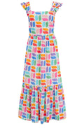 Estelle Ruffle Sleeve Geometric Sundress