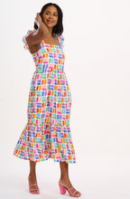Estelle Ruffle Sleeve Geometric Sundress