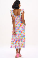 Estelle Ruffle Sleeve Geometric Sundress