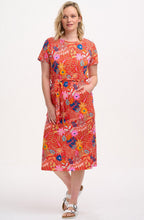 Flissy Red Painted Jungle Waisted Dress