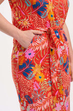 Flissy Red Painted Jungle Waisted Dress