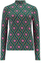 Green and Pink Flower Explosion Annika Jersey Top