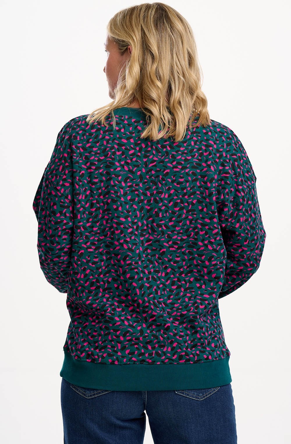 Green and Pink Layered Brush Stroke Eadie Sweatshirt