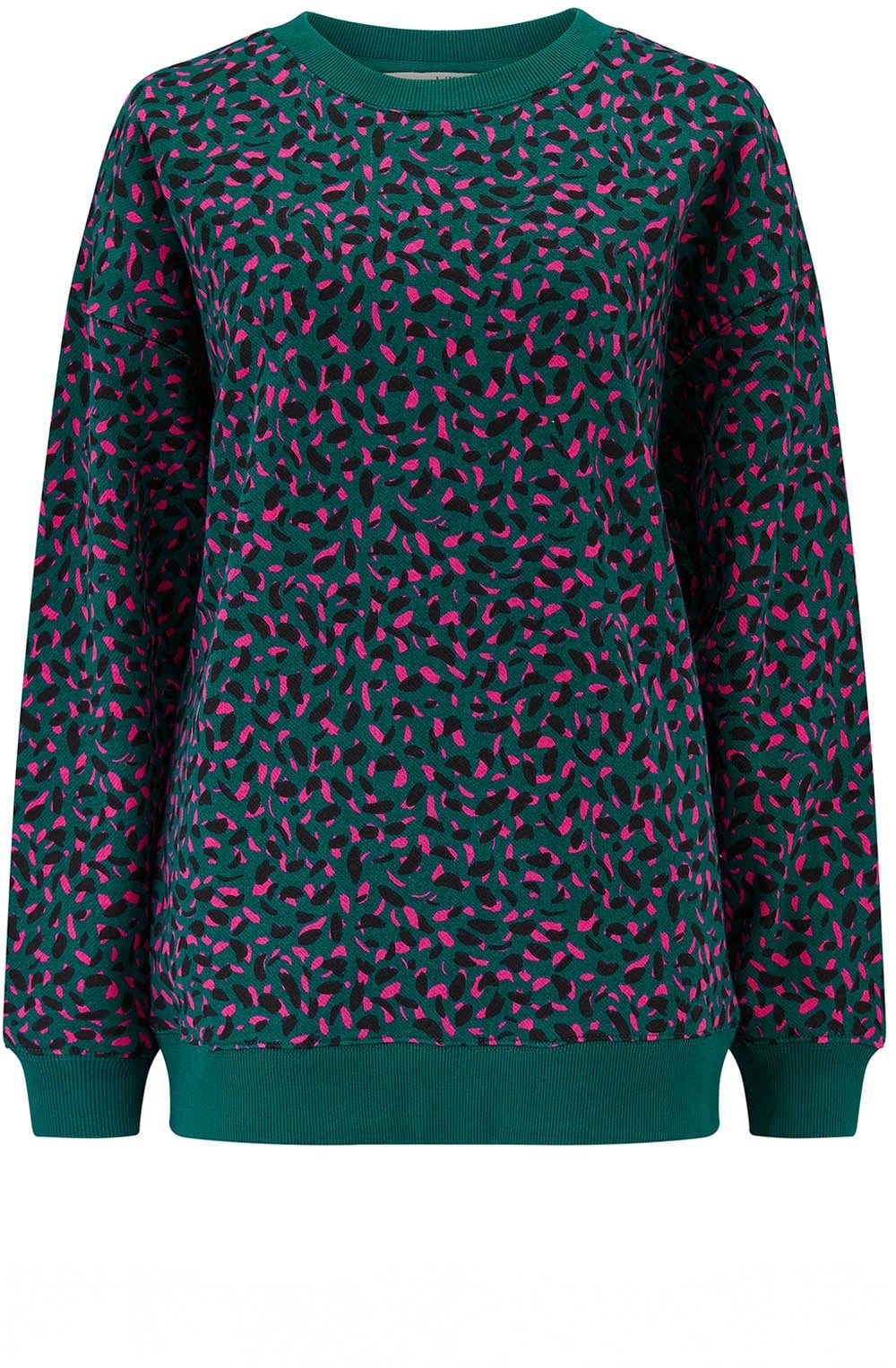 Green and Pink Layered Brush Stroke Eadie Sweatshirt