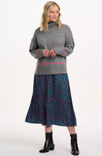 Green and Pink Layered Brush Stroke Krista Skirt