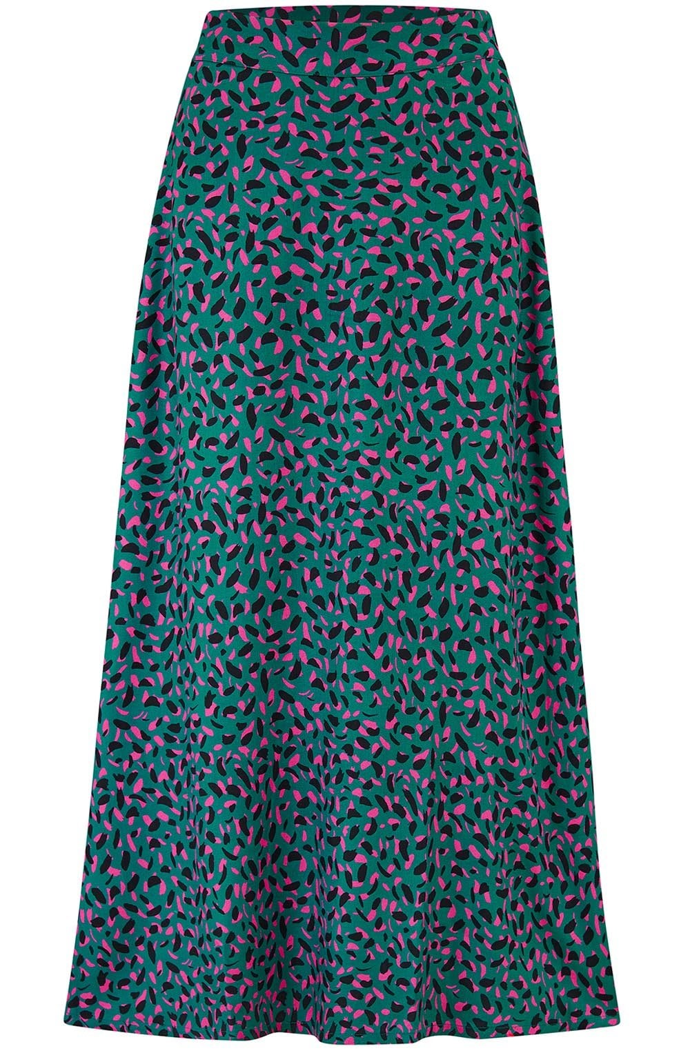 Green and Pink Layered Brush Stroke Krista Skirt