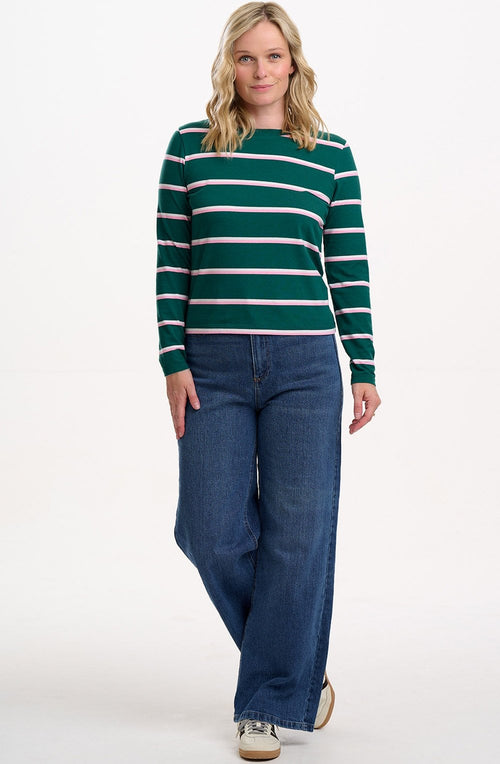 Green Colour Pop Stripe Josie Jersey Top