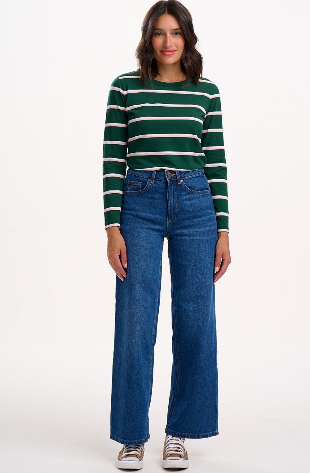 Green Colour Pop Stripe Josie Jersey Top