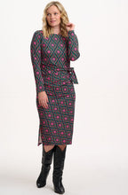 Green Flower Explosion Jersey Claudia Midi Dress