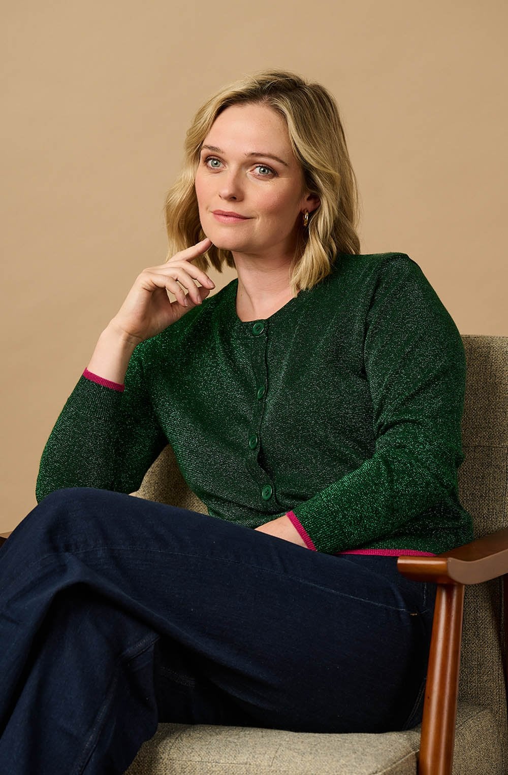 Green Sparkly Ophilia Cardigan