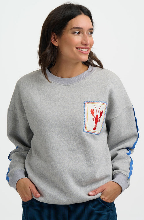 Grey Marl Eadie Lobster Sweatshirt