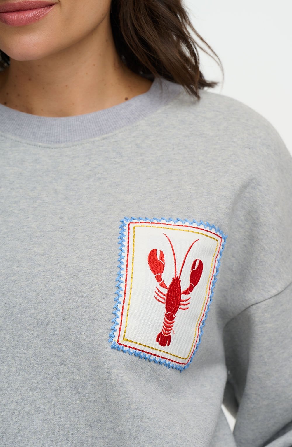 Grey Marl Eadie Lobster Sweatshirt