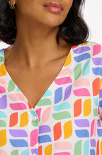 Hatty Off White Multicoloured Geometric Blouse