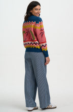 Leopard and Palm Tree Solana Knitted Bomber
