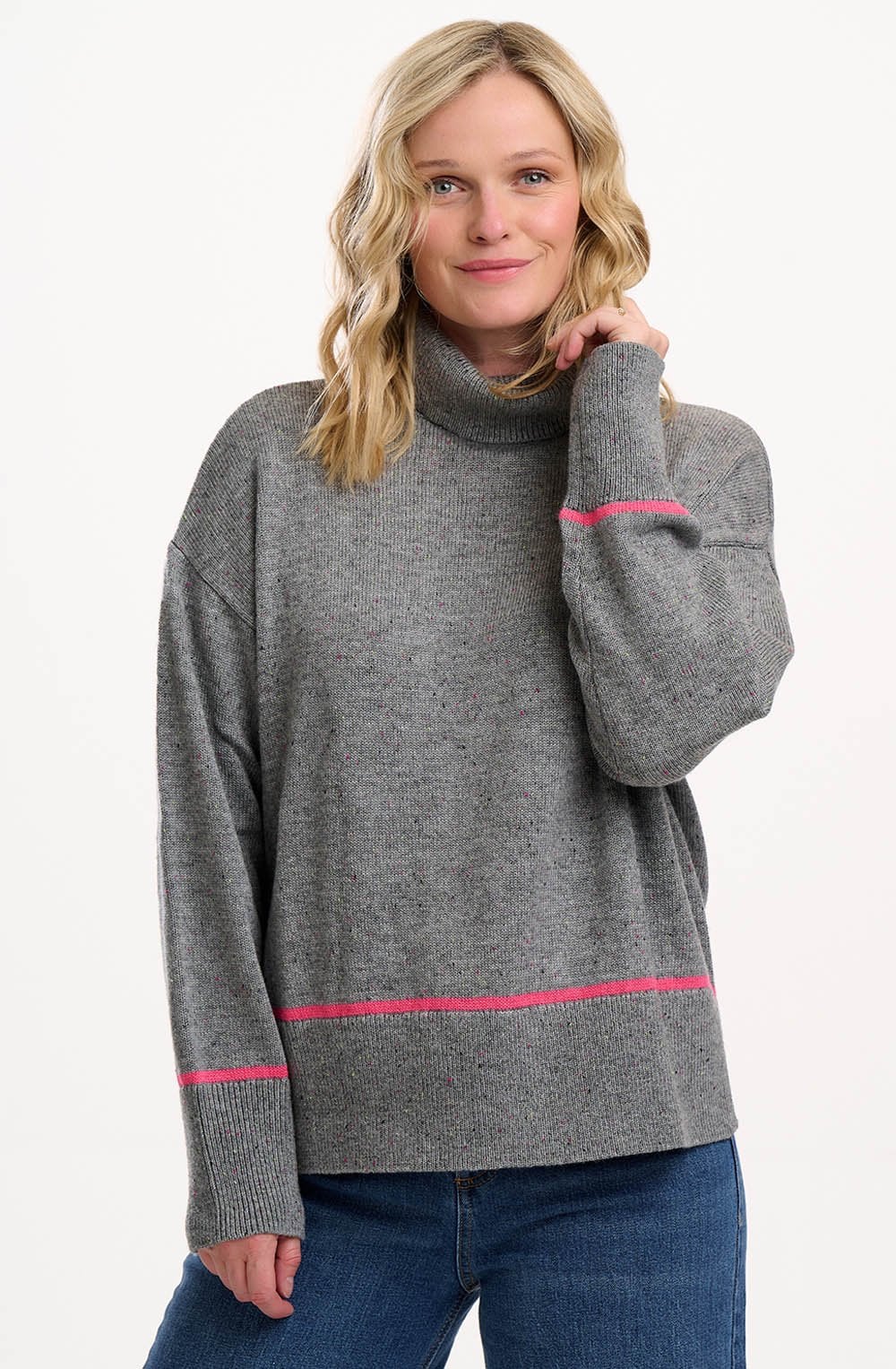 Light Grey Flecked Oversized Keli Jumper