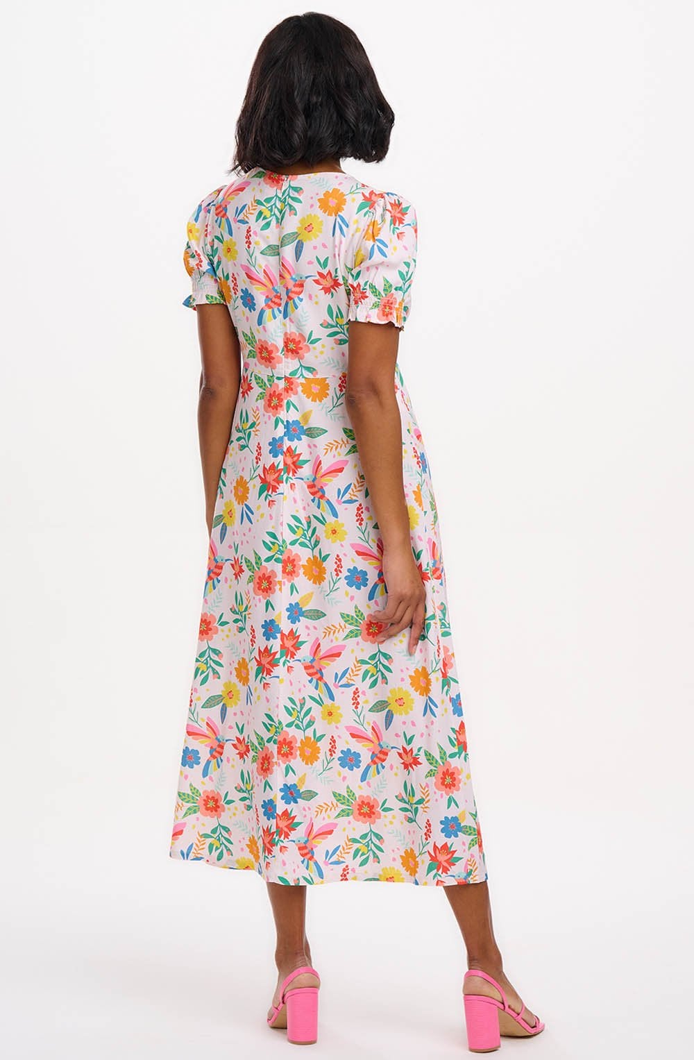 Maryjane Tropical Hummingbird Empire Line Dress