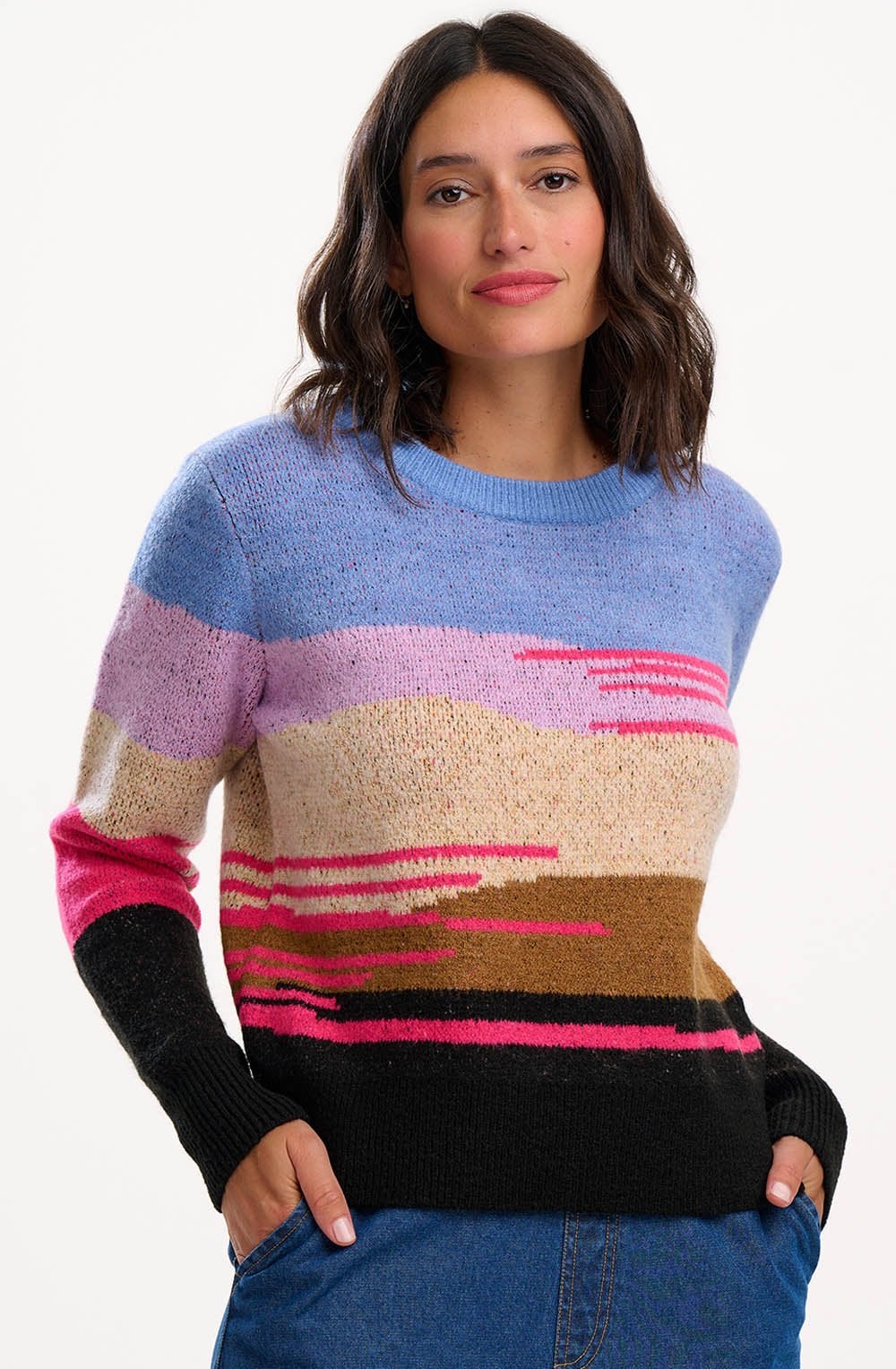 Multi Colour Abstract Landscape Asher Jumper