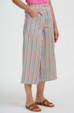 Multicolour Stripe Canvas Charlene Cropped Trousers