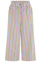 Multicolour Stripe Canvas Charlene Cropped Trousers