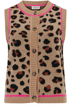 Natural Leopard Natalie Knitted Waistcoat