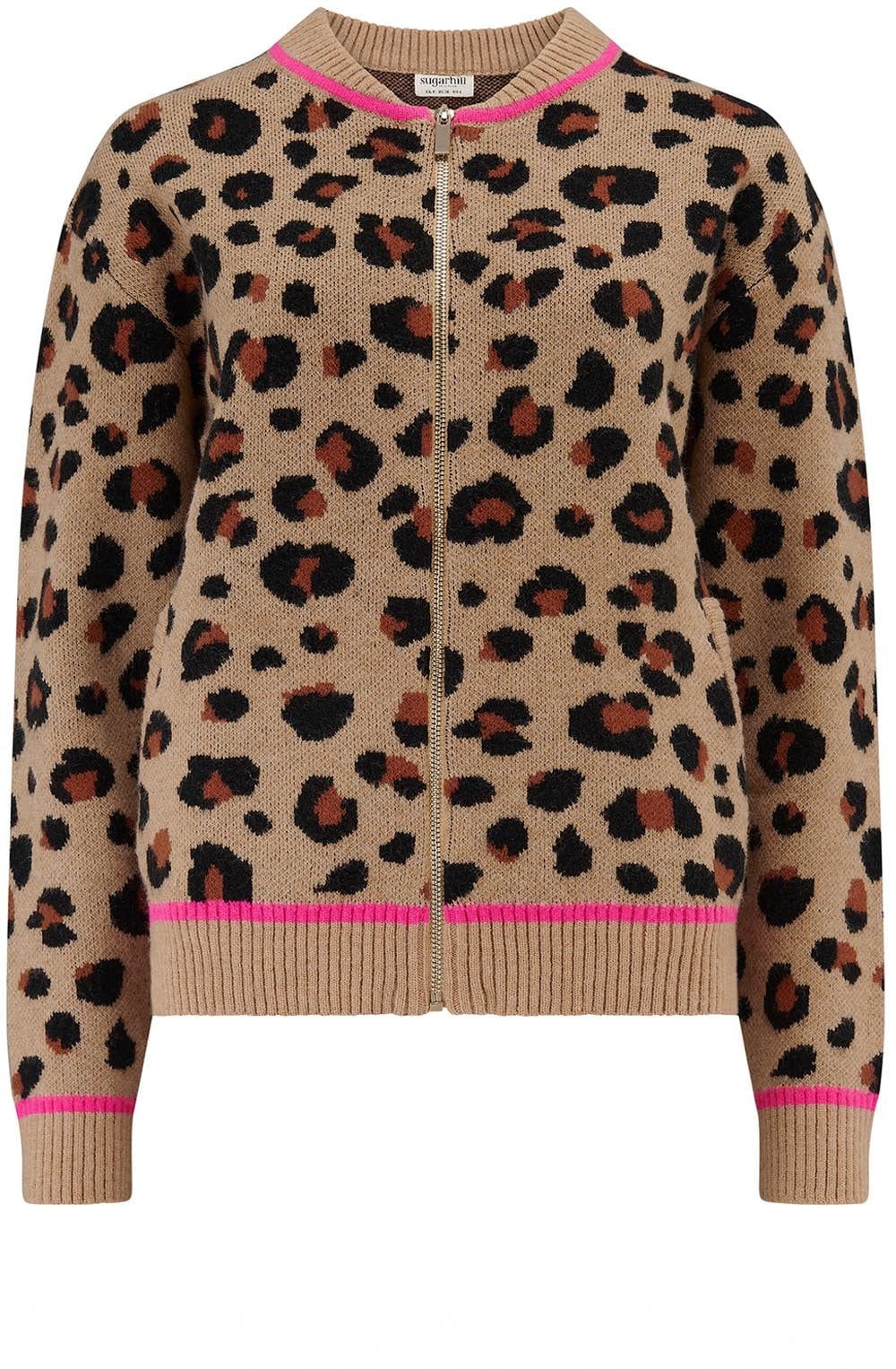 Natural Leopard Solana Knitted Bomber