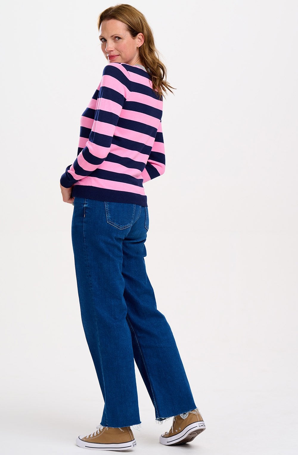 Navy and Pink Rowena Jumper