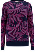 Navy and Pink Star Explosion Rosie Jumper