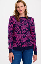 Navy and Pink Star Explosion Rosie Jumper