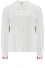 Off White Embroidered Cuff Regina Blouse