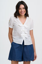 Off White Folk Floral Adaline Bow Top