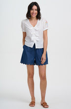 Off White Folk Floral Adaline Bow Top