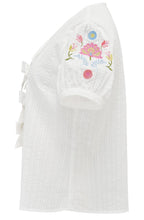 Off White Folk Floral Adaline Bow Top