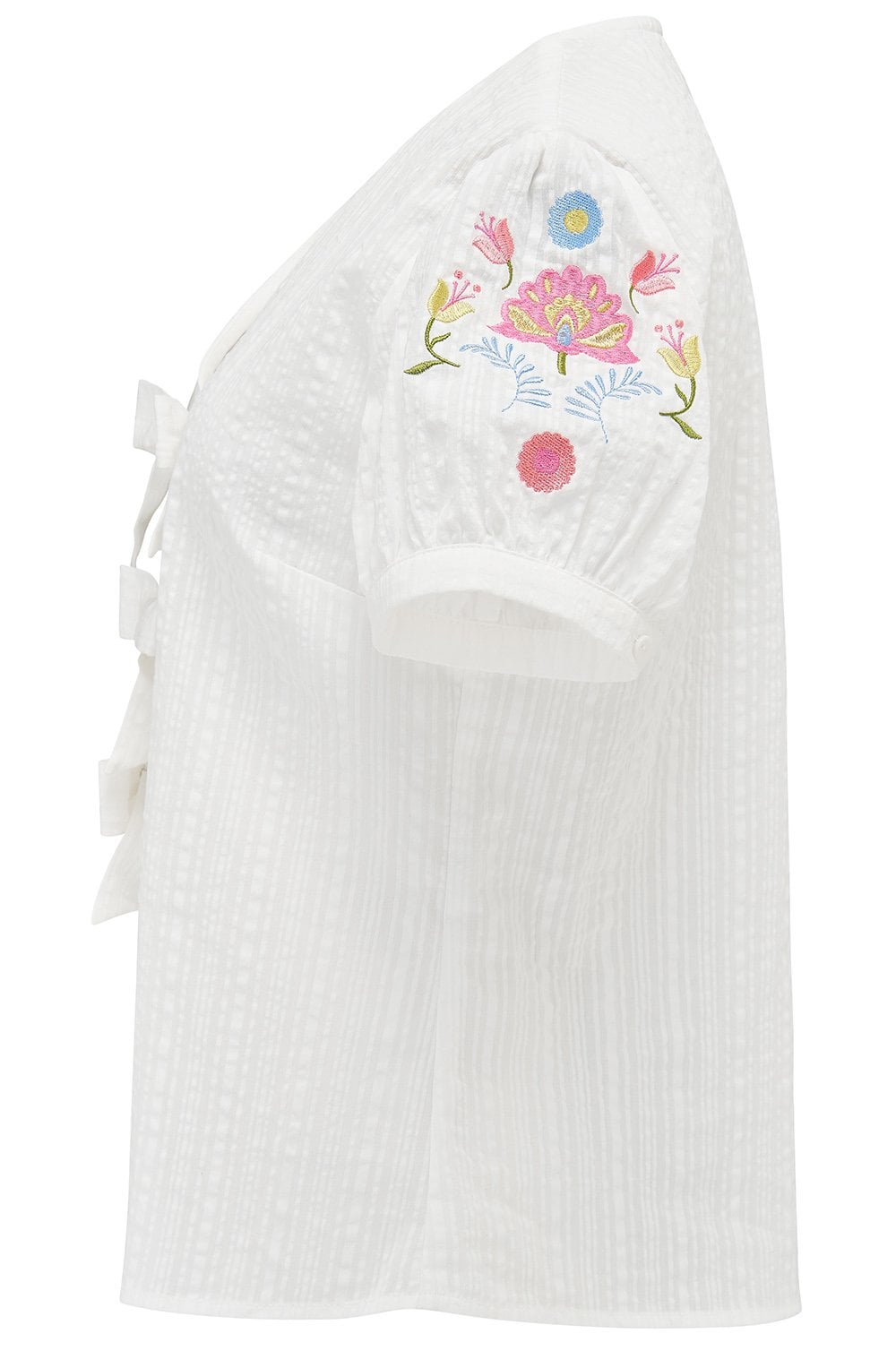 Off White Folk Floral Adaline Bow Top
