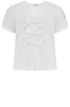 Off White Folk Floral Adaline Bow Top